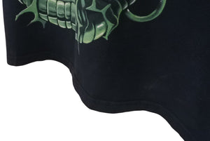 LIQUID BLUE リキッドブルー ヴィンテージT スカル 骸骨 オールオーバープリント 半袖Tシャツ ブラック グリーン XL 美品 中古 4c075611