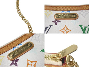 極美品 LOUIS VUITTON ルイヴィトン ポシェット ミラMM アクセサリーポーチ M60096 モノグラム マルチカラー ホワイト 中古 4c075619
