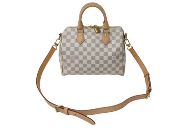LOUIS VUITTON ルイヴィトン ダミエ アズール スピーディバンドリエール25 N41374 ホワイト ハンドバッグ ショルダー ロゴ ゴールド金具 美品 中古 4c075620