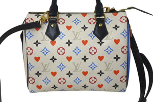 極美品 LOUIS VUITTON ルイヴィトン 20AW モノグラム ゲームオン スピーディ バンドリエール 25 ハンドバッグ M57466 ホワイト マルチカラー ショルダー 中古 4c075621