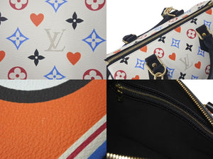 極美品 LOUIS VUITTON ルイヴィトン 20AW モノグラム ゲームオン スピーディ バンドリエール 25 ハンドバッグ M57466 ホワイト マルチカラー ショルダー 中古 4c075621