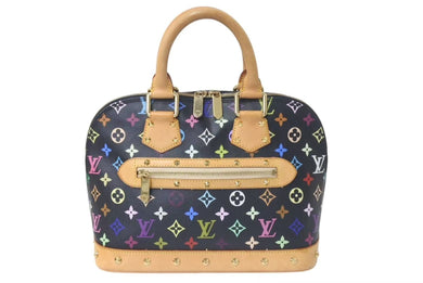 LOUIS VUITTON ルイヴィトン アルマ ハンドバッグ M92646 モノグラム マルチカラー ブラック 村上隆 美品 中古 4c075623