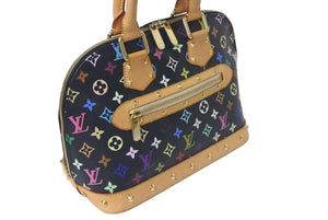 LOUIS VUITTON ルイヴィトン アルマ ハンドバッグ M92646 モノグラム マルチカラー ブラック 村上隆 美品 中古 4c075623