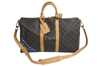 LOUISVUITTON ルイヴィトン モノグラム キーポル45 ボストンバッグ オーダーメイド M41428 PVC ブラウン ゴールド 美品 中古 4c075630