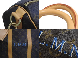 LOUISVUITTON ルイヴィトン モノグラム キーポル45 ボストンバッグ オーダーメイド M41428 PVC ブラウン ゴールド 美品 中古 4c075630