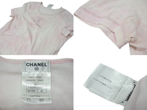 CHANEL シャネル Tシャツ ココマーク タイダイ柄 P34611K02001 フランス製 コットン ピンク 34 美品 中古 4c075633