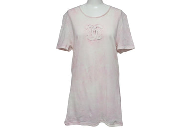 CHANEL シャネル Tシャツ ココマーク タイダイ柄 P34611K02001 フランス製 コットン ピンク 34 美品 中古 4c075633