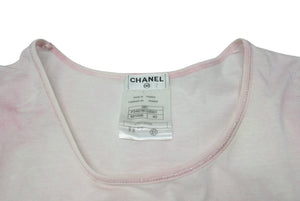 CHANEL シャネル Tシャツ ココマーク タイダイ柄 P34611K02001 フランス製 コットン ピンク 34 美品 中古 4c075633