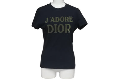 Christian Dior クリスチャンディオール J'ADORE ジャドール 半袖Tシャツ 3A18155020 サイズ40 ブラック カーキ 美品 中古 4c075637
