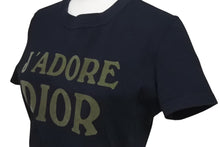 Load image into Gallery viewer, Christian Dior クリスチャンディオール J&#39;ADORE ジャドール 半袖Tシャツ 3A18155020 サイズ40 ブラック カーキ 美品 中古 4c075637
