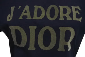 Christian Dior クリスチャンディオール J'ADORE ジャドール 半袖Tシャツ 3A18155020 サイズ40 ブラック カーキ 美品 中古 4c075637