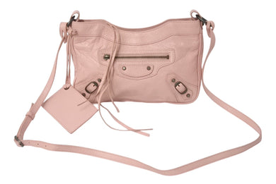 極美品 BALENCIAGA バレンシアガ ザ ゲッタウェイ ショルダーバッグ 242803 6820 ピンク レザー ブラックメタル金具 中古 4c075641