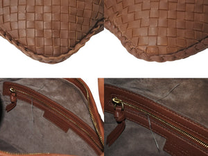 BOTTEGAVENETA ボッテガヴェネタ ショルダーバッグ イントレチャート ホーボー 115653 ブラウン レザー ゴールド金具 中古 4c075643
