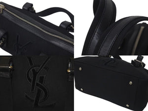 YVES SAINT LAURENT イヴサンローラン カハラロゴ ハンドバッグ ショルダーバッグ ブラック シルバー金具 美品 中古 4c075646 