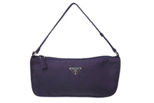 Load image into Gallery viewer, PRADA プラダ ワンショルダーバッグ ミニポーチ トライアングルロゴ WS12182 ナイロン パープル シルバー金具 美品 中古 4c075648