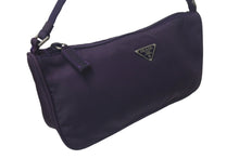 Load image into Gallery viewer, PRADA プラダ ワンショルダーバッグ ミニポーチ トライアングルロゴ WS12182 ナイロン パープル シルバー金具 美品 中古 4c075648