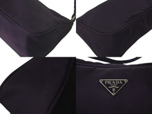 Load image into Gallery viewer, PRADA プラダ ワンショルダーバッグ ミニポーチ トライアングルロゴ WS12182 ナイロン パープル シルバー金具 美品 中古 4c075648