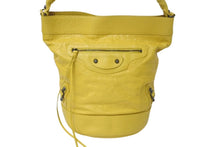 Load image into Gallery viewer, 極美品 BALENCIAGA バレンシアガ ザ デイ ワンショルダーバッグ カーフスキン イエロー ブラックメタル金具 中古 4c075649