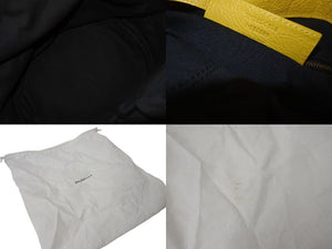 極美品 BALENCIAGA バレンシアガ ザ デイ ワンショルダーバッグ カーフスキン イエロー ブラックメタル金具 中古 4c075649