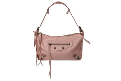 BALENCIAGA バレンシアガ ザヒップ ワンショルダーバッグ 309935 6820 レザー ピンク ブラックメタル金具 美品 中古 4c075651