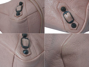 BALENCIAGA バレンシアガ ザヒップ ワンショルダーバッグ 309935 6820 レザー ピンク ブラックメタル金具 美品 中古 4c075651