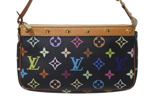 LOUISVUITTON ルイヴィトン ポシェットアクセソワール アクセサリーポーチ M92648 モノグラム マルチカラー ブラック 美品 中古 4c075655