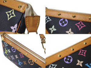 LOUISVUITTON ルイヴィトン ポシェットアクセソワール アクセサリーポーチ M92648 モノグラム マルチカラー ブラック 美品 中古 4c075655