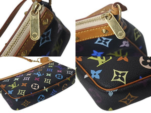 LOUISVUITTON ルイヴィトン ポシェットアクセソワール アクセサリーポーチ M92648 モノグラム マルチカラー ブラック 美品 中古 4c075655