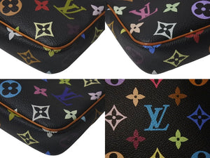 LOUISVUITTON ルイヴィトン ポシェットアクセソワール アクセサリーポーチ M92648 モノグラム マルチカラー ブラック 美品 中古 4c075655