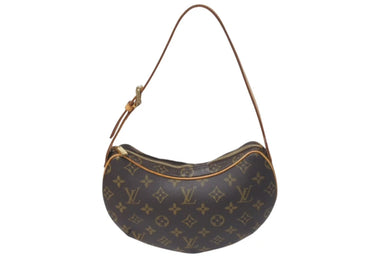 極美品 LOUIS VUITTON ルイヴィトン モノグラム クロワッサン PM ハンドバッグ M51510 ブラウン ワンショルダー ロゴ 中古 4c075664