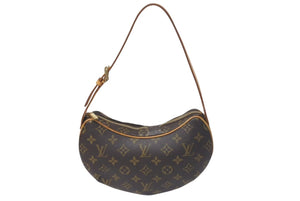 極美品 LOUIS VUITTON ルイヴィトン モノグラム クロワッサン PM ハンドバッグ M51510 ブラウン ワンショルダー ロゴ 中古 4c075664