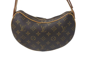 極美品 LOUIS VUITTON ルイヴィトン モノグラム クロワッサン PM ハンドバッグ M51510 ブラウン ワンショルダー ロゴ 中古 4c075664