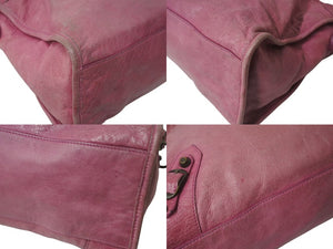 BALENCIAGA バレンシアガ ザ シティ 2WAY ハンドバッグ ピンク レザー 115748 ショルダーバッグ 良品 中古 4c075665