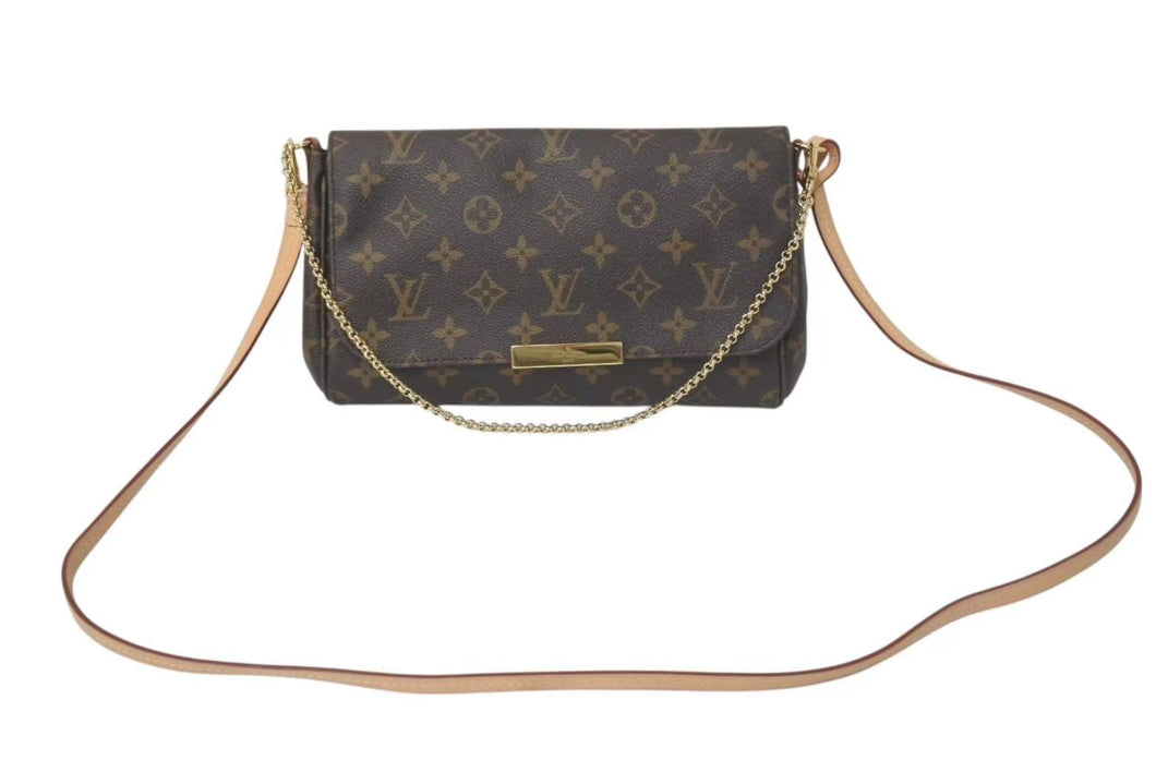 極美品 LOUIS VUITTON ルイヴィトン モノグラム フェイボリットPM ショルダーバッグ M40717 ブラウン ゴールド金具 中古 4c075668
