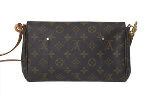 極美品 LOUIS VUITTON ルイヴィトン モノグラム フェイボリットPM ショルダーバッグ M40717 ブラウン ゴールド金具 中古 4c075668