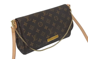 極美品 LOUIS VUITTON ルイヴィトン モノグラム フェイボリットPM ショルダーバッグ M40717 ブラウン ゴールド金具 中古 4c075668