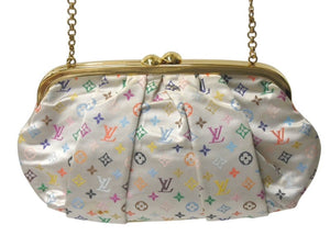 LOUISVUITTON ルイヴィトン オモニエール ハンドバッグ M92060 モノグラムサテン ホワイト マルチカラー ゴールド金具 良品 中古 4c075669