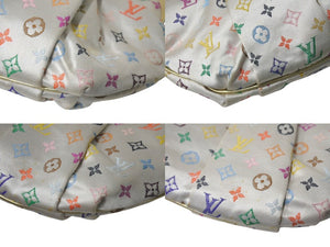 LOUISVUITTON ルイヴィトン オモニエール ハンドバッグ M92060 モノグラムサテン ホワイト マルチカラー ゴールド金具 良品 中古 4c075669