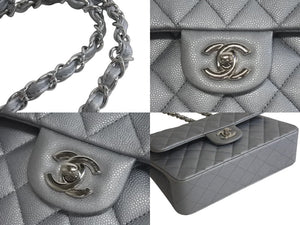 CHANEL シャネル チェーンショルダーバッグ マトラッセ23 キャビアスキン シルバー シルバー金具 ランダムシリアル 中古 4c075675