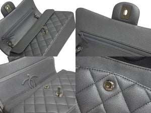 CHANEL シャネル チェーンショルダーバッグ マトラッセ23 キャビアスキン シルバー シルバー金具 ランダムシリアル 中古 4c075675