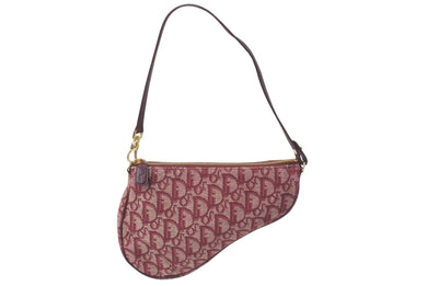 ChristianDior クリスチャンディオール サドルポーチ ワンショルダーバッグ トロッター MC1022 レッド 美品 中古 4c075685