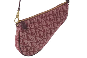 ChristianDior クリスチャンディオール サドルポーチ ワンショルダーバッグ トロッター MC1022 レッド 美品 中古 4c075685