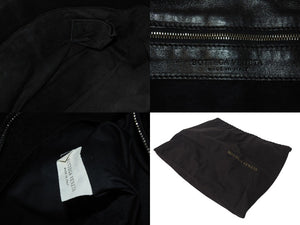 BOTTEGA VENETA ボッテガヴェネタ イントレチャート ハンドバッグ 138749 エナメル レザー ブラック イエロー 美品 中古 4c075691