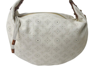 極美品 LOUIS VUITTON ルイヴィトン マヒナ オナタGM ショルダーバッグ M95460 ブロン ホワイト ブラウン レザー ゴールド金具 中古 4c075692