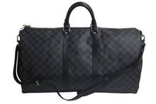 Load image into Gallery viewer, 極美品 LOUIS VUITTON ルイヴィトン キーポル バンドリエール55 ボストンバッグ N41413 ダミエグラフィット ブラック シルバー金具 中古 4c075695