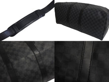 Load image into Gallery viewer, 極美品 LOUIS VUITTON ルイヴィトン キーポル バンドリエール55 ボストンバッグ N41413 ダミエグラフィット ブラック シルバー金具 中古 4c075695