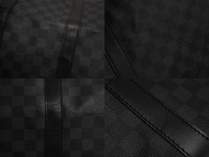 極美品 LOUIS VUITTON ルイヴィトン キーポル バンドリエール55 ボストンバッグ N41413 ダミエグラフィット ブラック シルバー金具 中古 4c075695