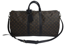 Load image into Gallery viewer, 極美品 LOUIS VUITTON ルイヴィトン キーポルバンドリエール55 ボストンバッグ M56714 モノグラムマカサー ブラック 中古 4c075696
