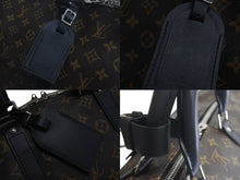 Load image into Gallery viewer, 極美品 LOUIS VUITTON ルイヴィトン キーポルバンドリエール55 ボストンバッグ M56714 モノグラムマカサー ブラック 中古 4c075696