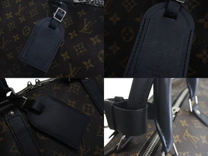 極美品 LOUIS VUITTON ルイヴィトン キーポルバンドリエール55 ボストンバッグ M56714 モノグラムマカサー ブラック 中古 4c075696